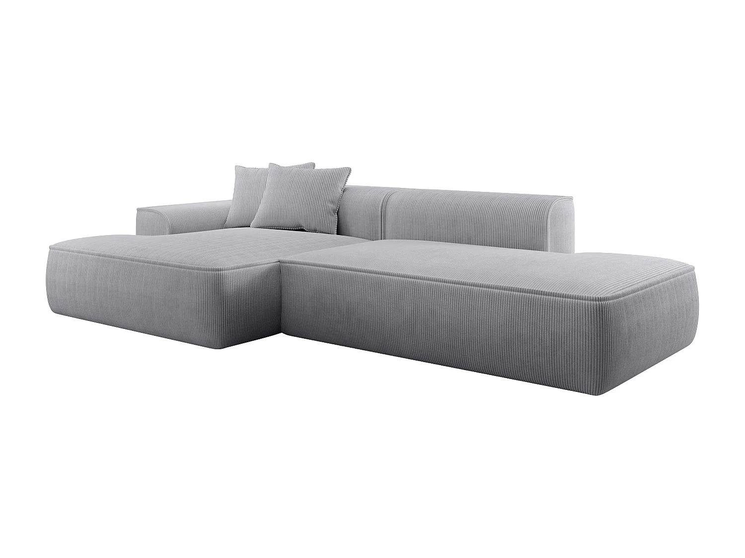 Hjørnesofa venstre i lysegrå kordfløyel ERYNEL