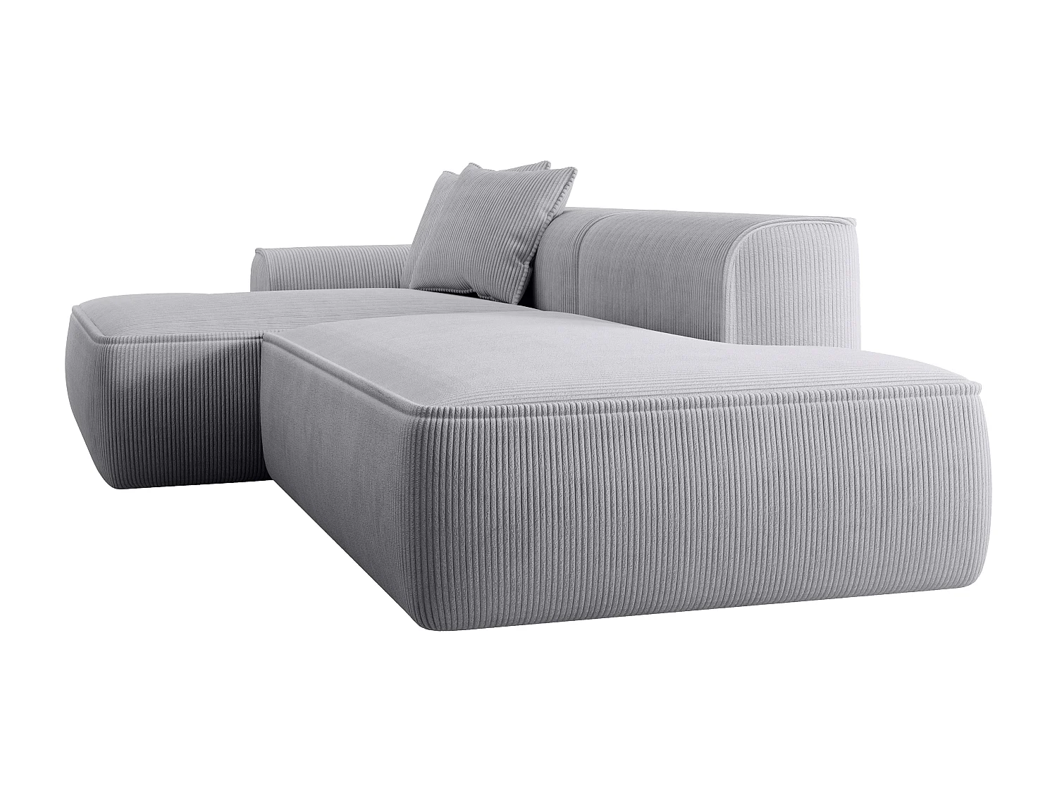 Hjørnesofa venstre i lysegrå kordfløyel ERYNEL