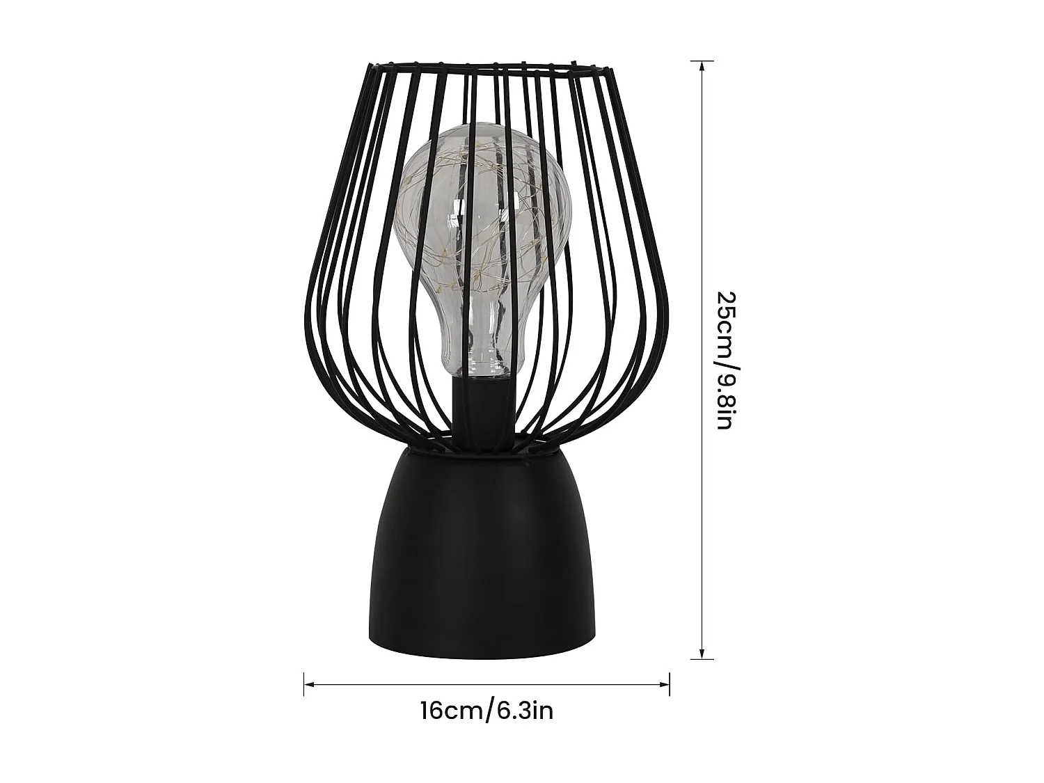 Lampe de chevet cage creuse 3000 K, lumière chaude, lampe de table LED portable sans fil (sans batterie)