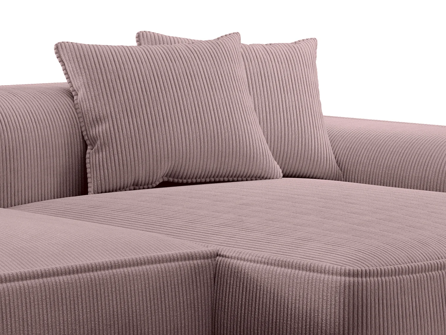 Lila manchestersammet högervänd hörnsoffa ERYNEL