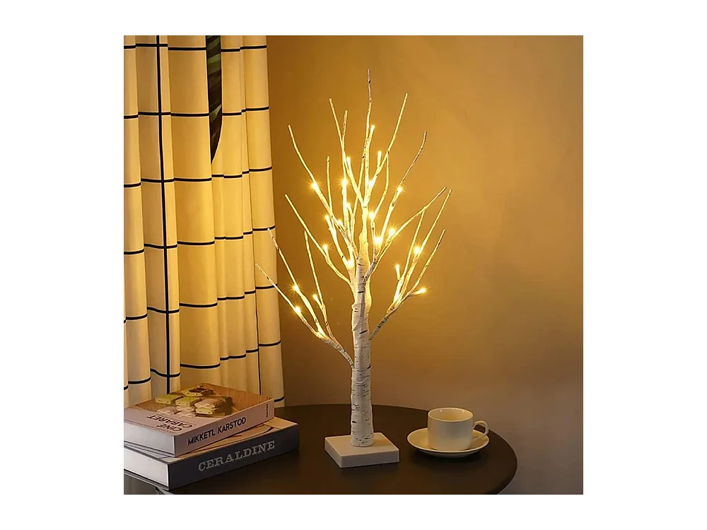 Veilleuse LED 50 cm, guirlande lumineuse brillante pour sapin de Noël, bouleau, pour décoration de maison, chambre d'enfant, vacances