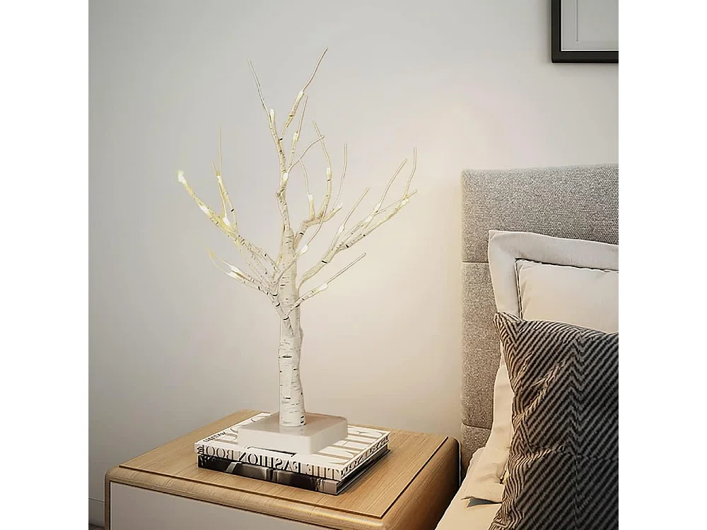 Veilleuse LED 50 cm, guirlande lumineuse brillante pour sapin de Noël, bouleau, pour décoration de maison, chambre d'enfant, vacances