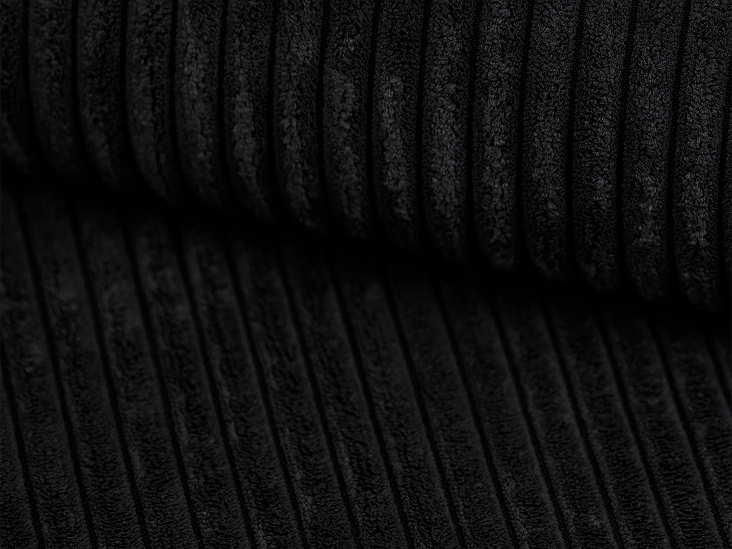 Svart manchestersammets hörnsofa höger ERYNEL