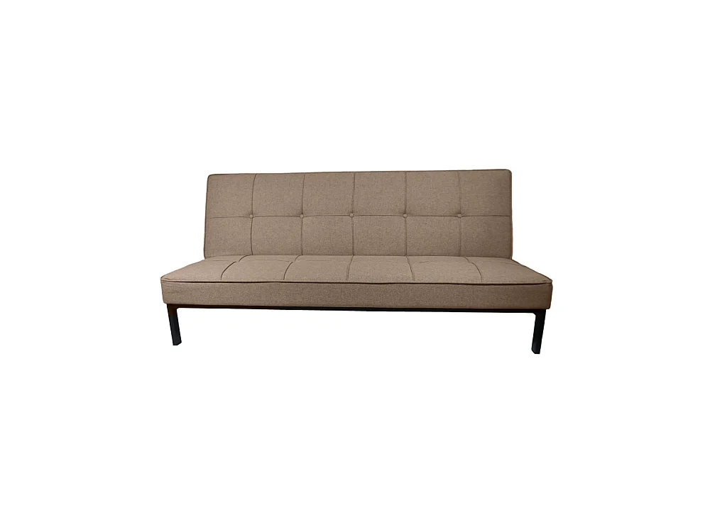 Sofá cama de 36-90x189x85-117 cm de 3 plazas tapizado en poliéster en color beige Louis