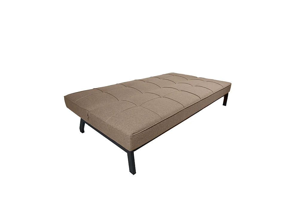 Sofá cama de 36-90x189x85-117 cm de 3 plazas tapizado en poliéster en color beige Louis