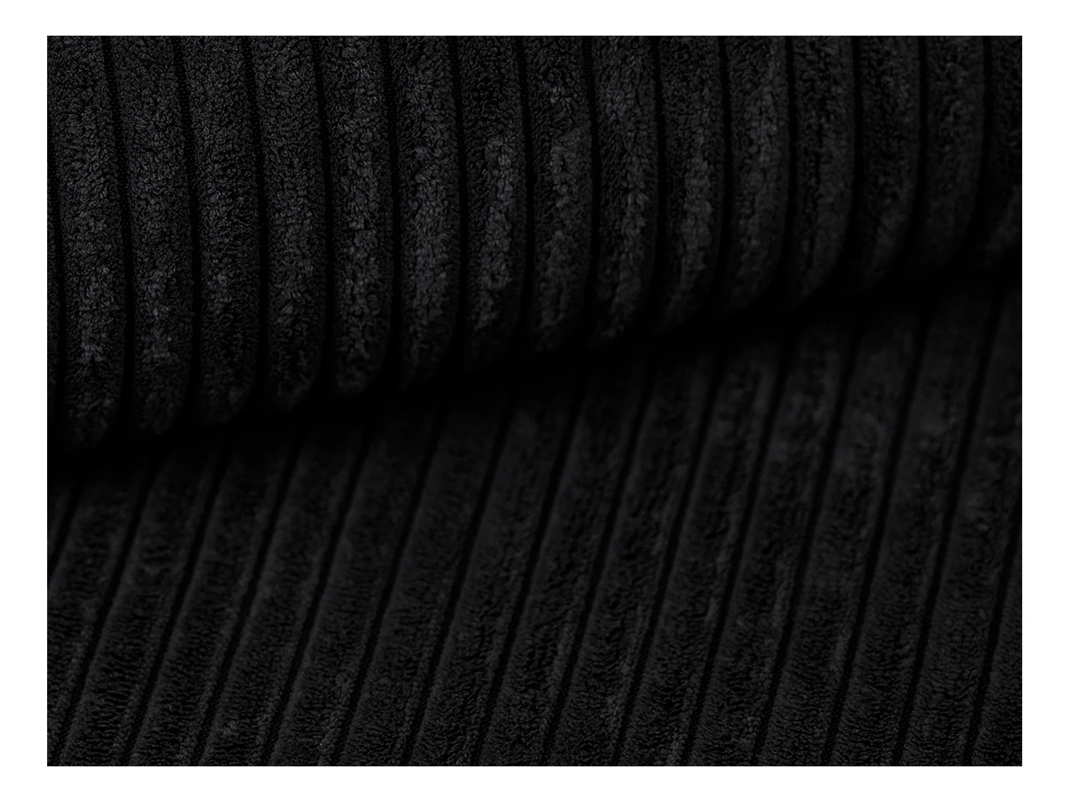 Canapé d'angle gauche en velours côtelé noir ERYNEL