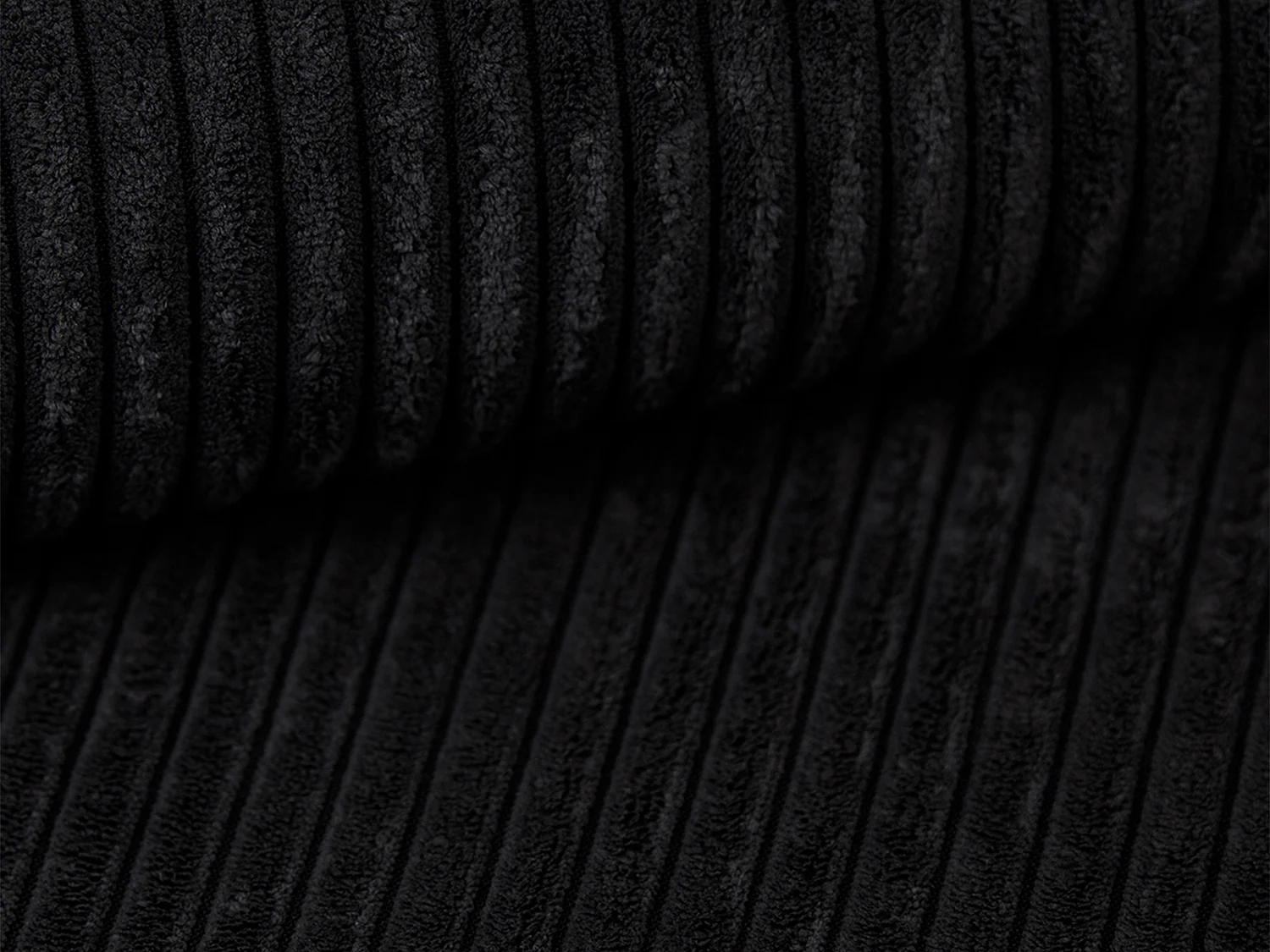 Vänstervänd hörnsvoffa i svart manchestertyg ERYNEL