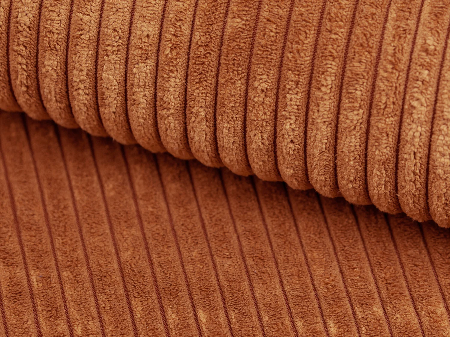  Högervänd vinkelformad soffa i manchestersammet i terrakotta  ERYNEL