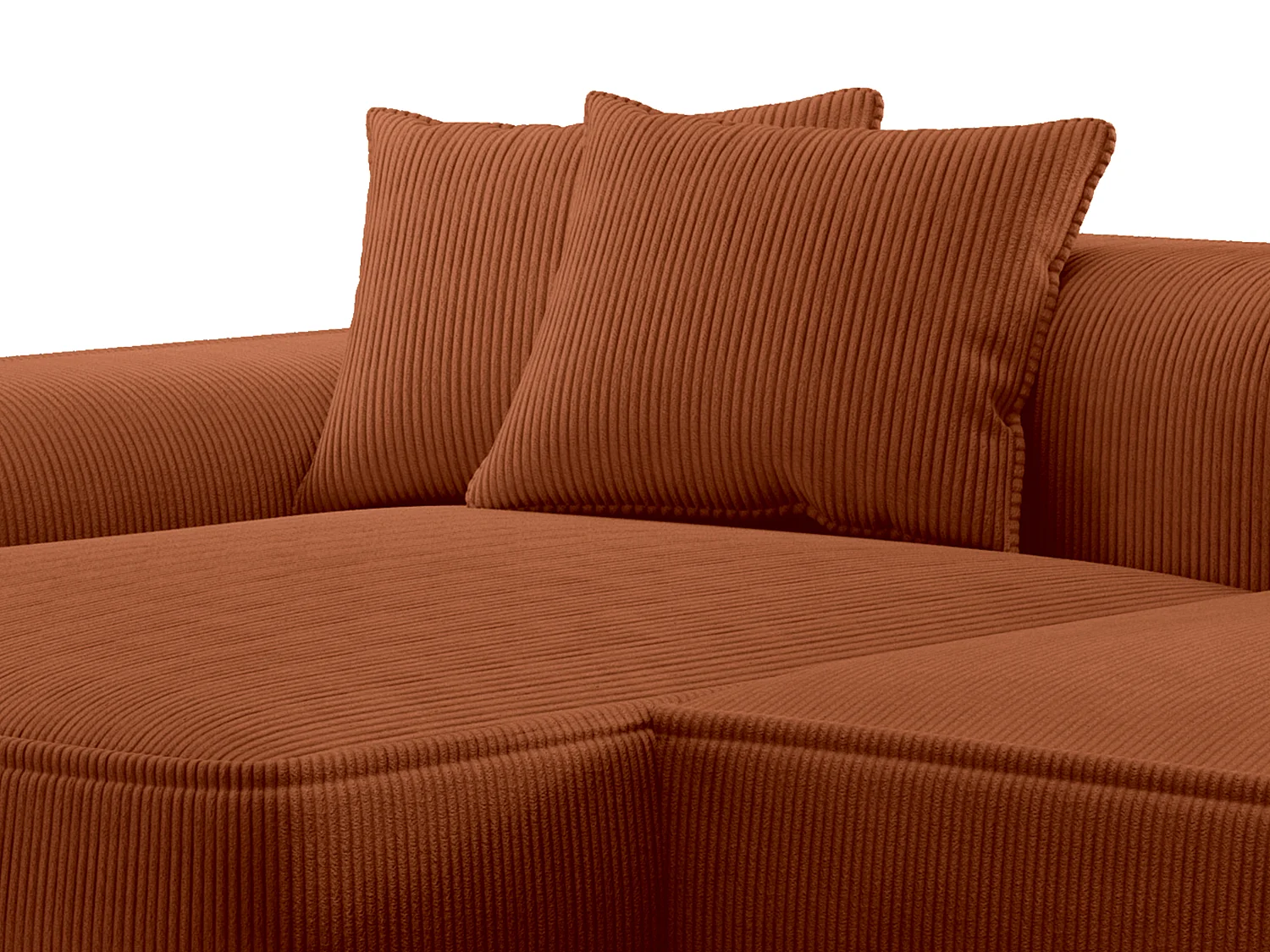 Venstre hjørnesofa i terracotta kordfløyel ERYNEL