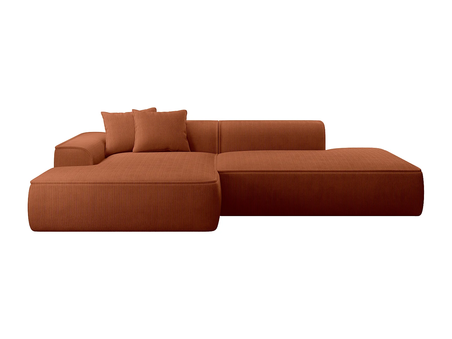 Venstre hjørnesofa i terracotta kordfløyel ERYNEL