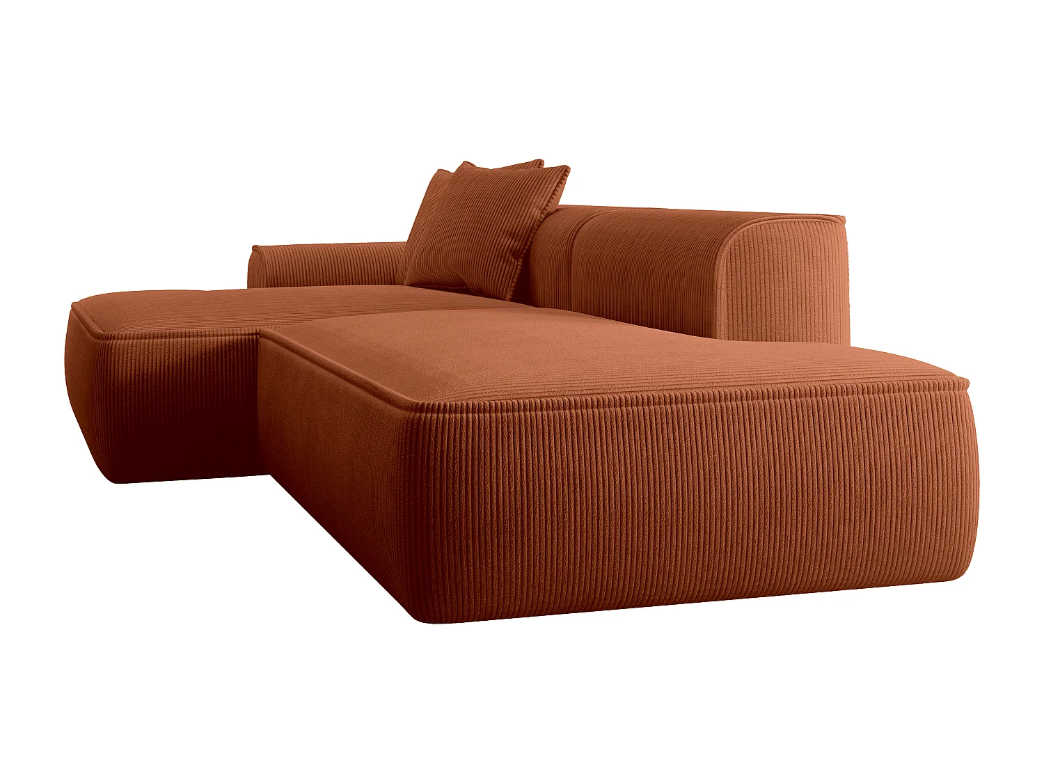 Venstre hjørnesofa i terracotta kordfløyel ERYNEL
