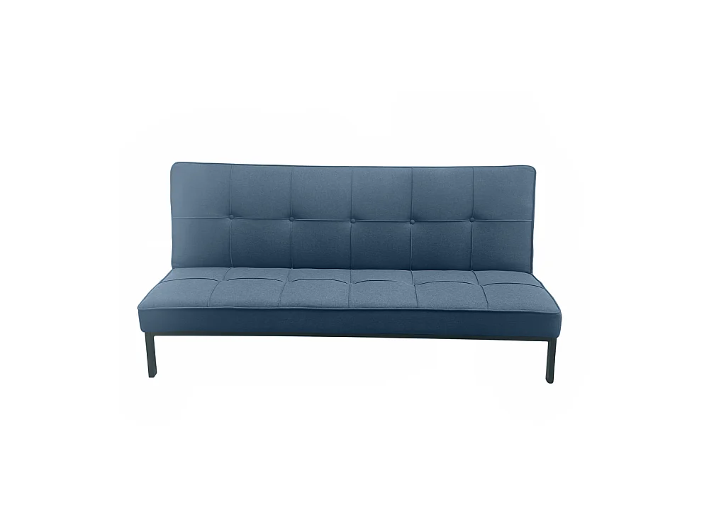 Sofá cama de 36-90x189x85-117 cm de 3 plazas tapizado en poliéster en color azul Louis