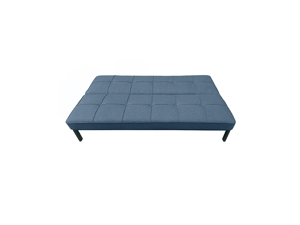 Sofá cama de 36-90x189x85-117 cm de 3 plazas tapizado en poliéster en color azul Louis