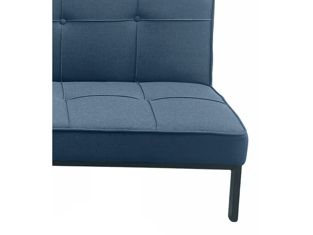 Sofá cama de 36-90x189x85-117 cm de 3 plazas tapizado en poliéster en color azul Louis