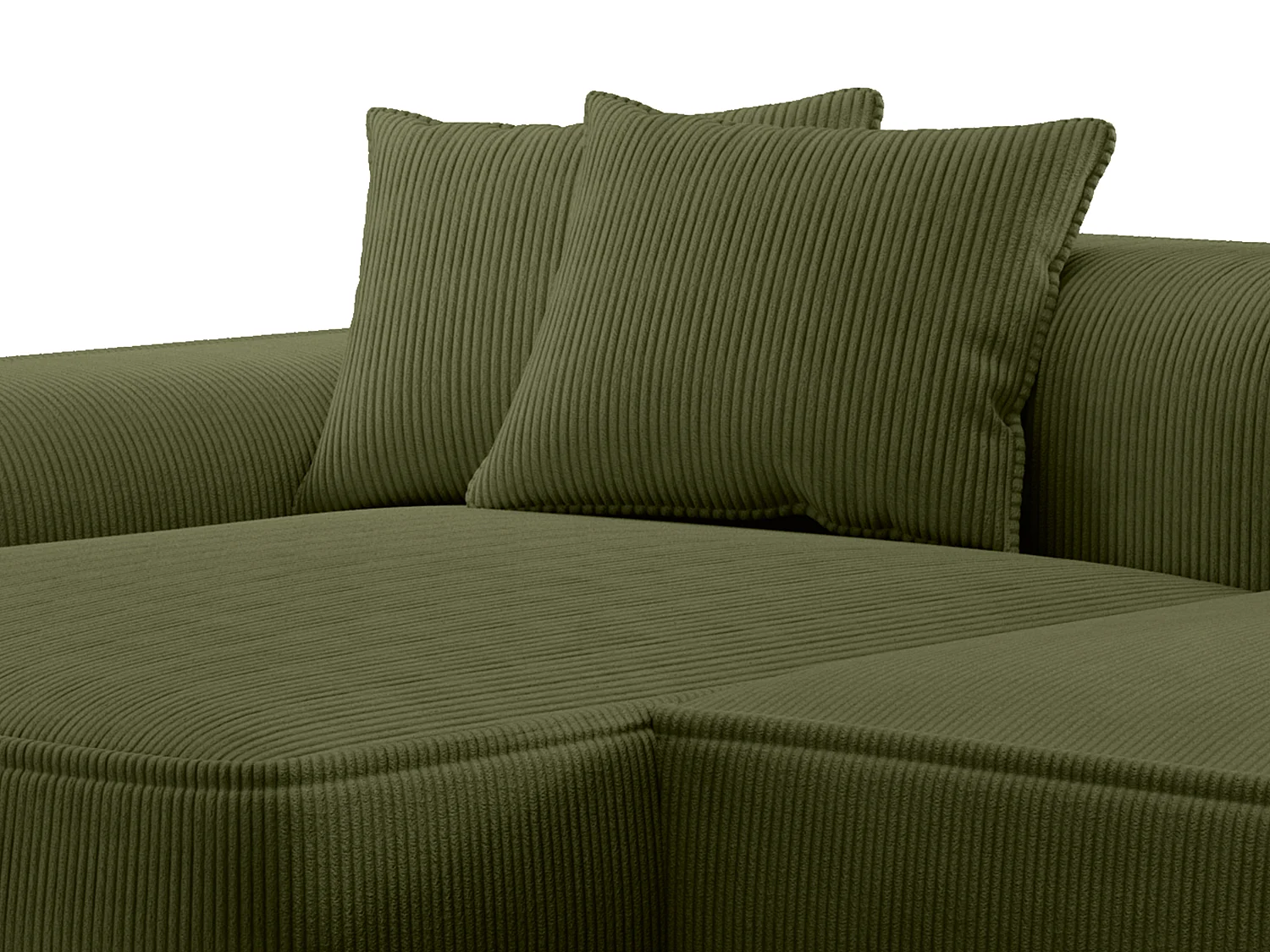 Venstre hjørnesofa i khakigrønn kordfløyel ERYNEL