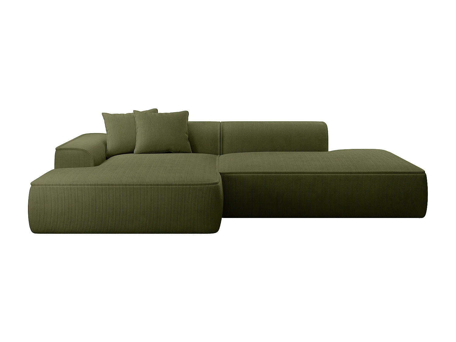 Venstre hjørnesofa i khakigrønn kordfløyel ERYNEL