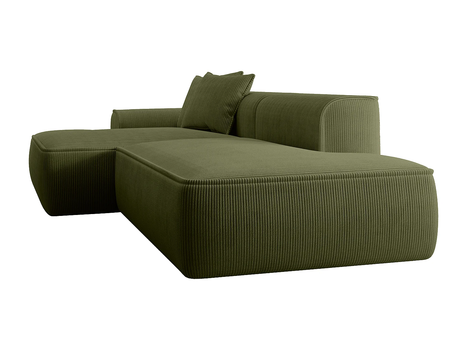 Venstre hjørnesofa i khakigrønn kordfløyel ERYNEL