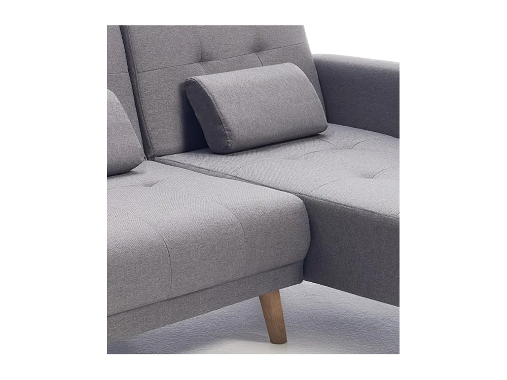 Sofá Chaise Longue de 87x263x150 cm convertible en cama con módulo reversible en gris Abu