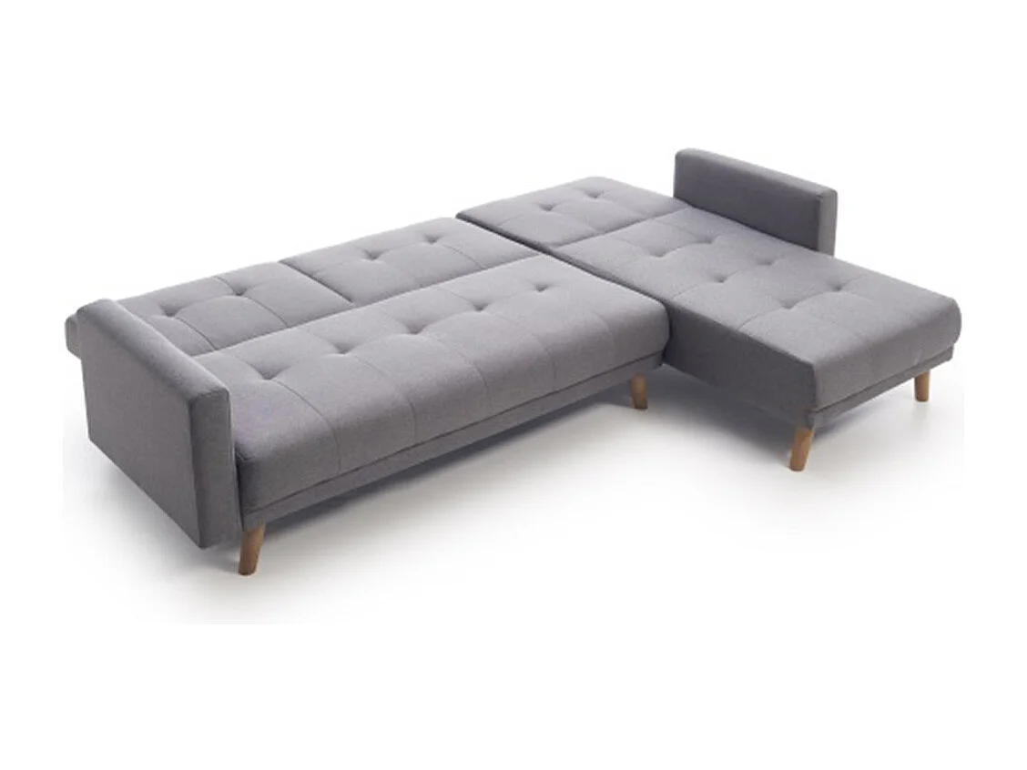 Sofá Chaise Longue de 87x263x150 cm convertible en cama con módulo reversible en gris Abu