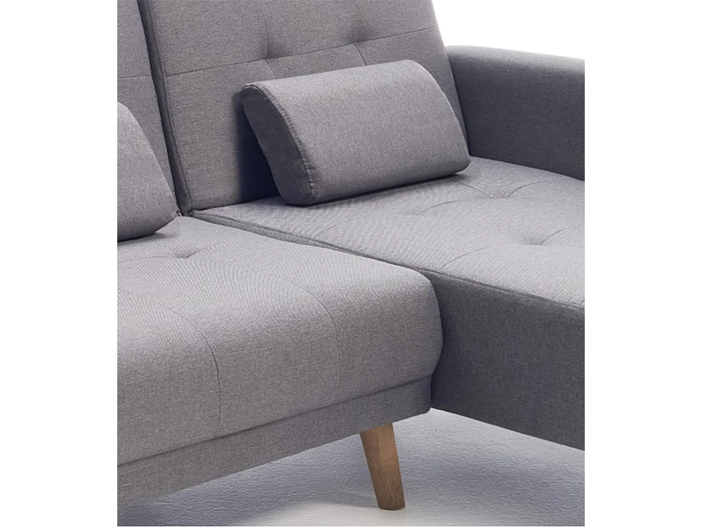 Sofá Chaise Longue de 87x263x150 cm convertible en cama con módulo reversible en gris Abu