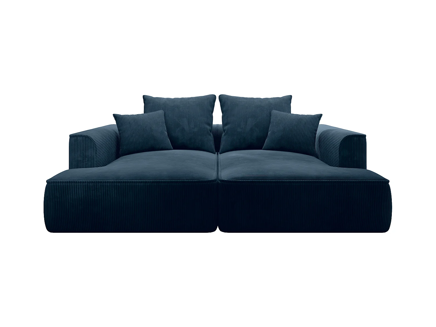 3-personers sofa med dyb siddekomfort i blå fløjl PINETA