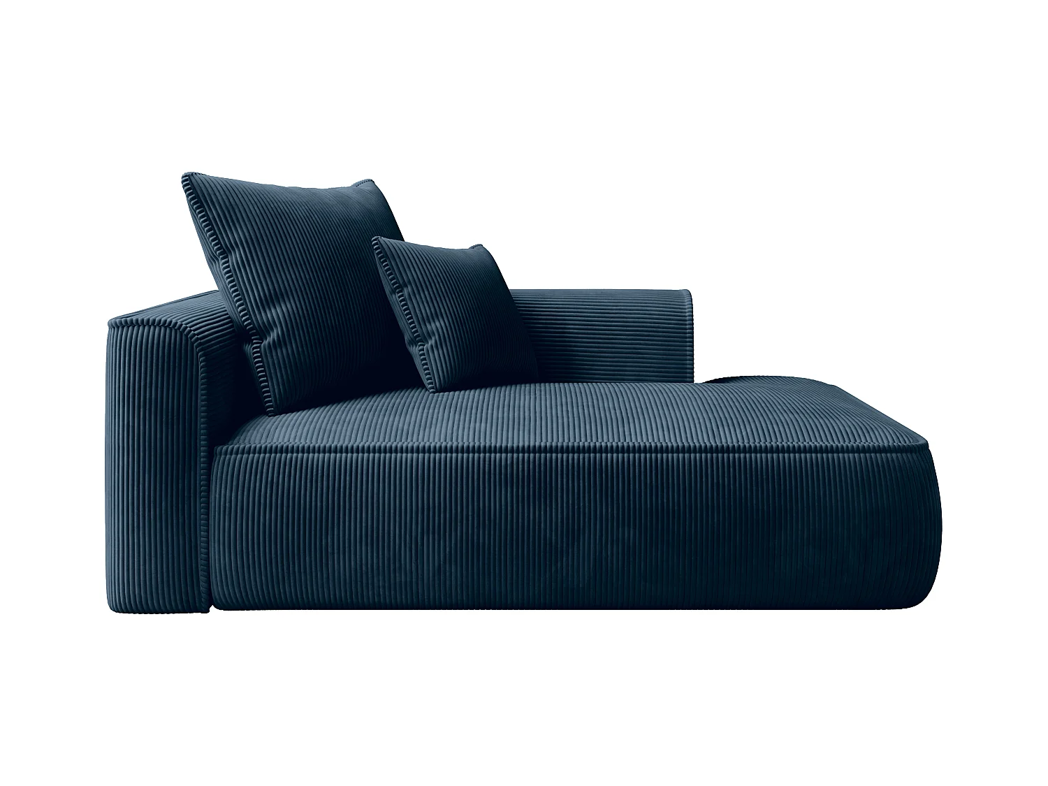 Méridienne gauche en velours côtelé bleu PINETA
