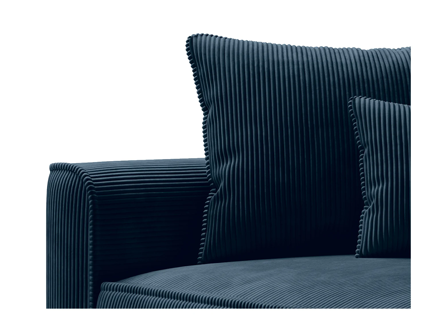 Venstre chaiselong i blå fløjl PINETA