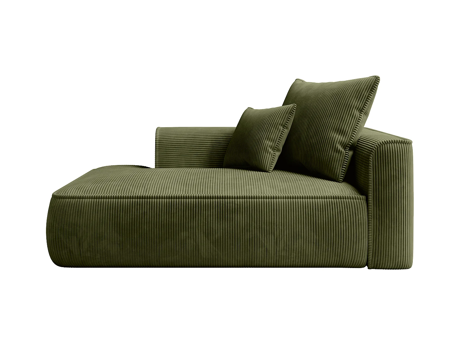 Højrevendt daybed i grøn cordfløjl PINETA