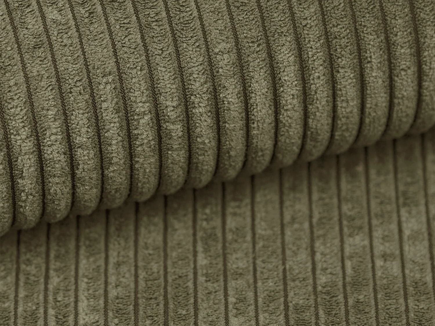 Høyrevendt dagsofa i kordfløyel, khakigrønn PINETA