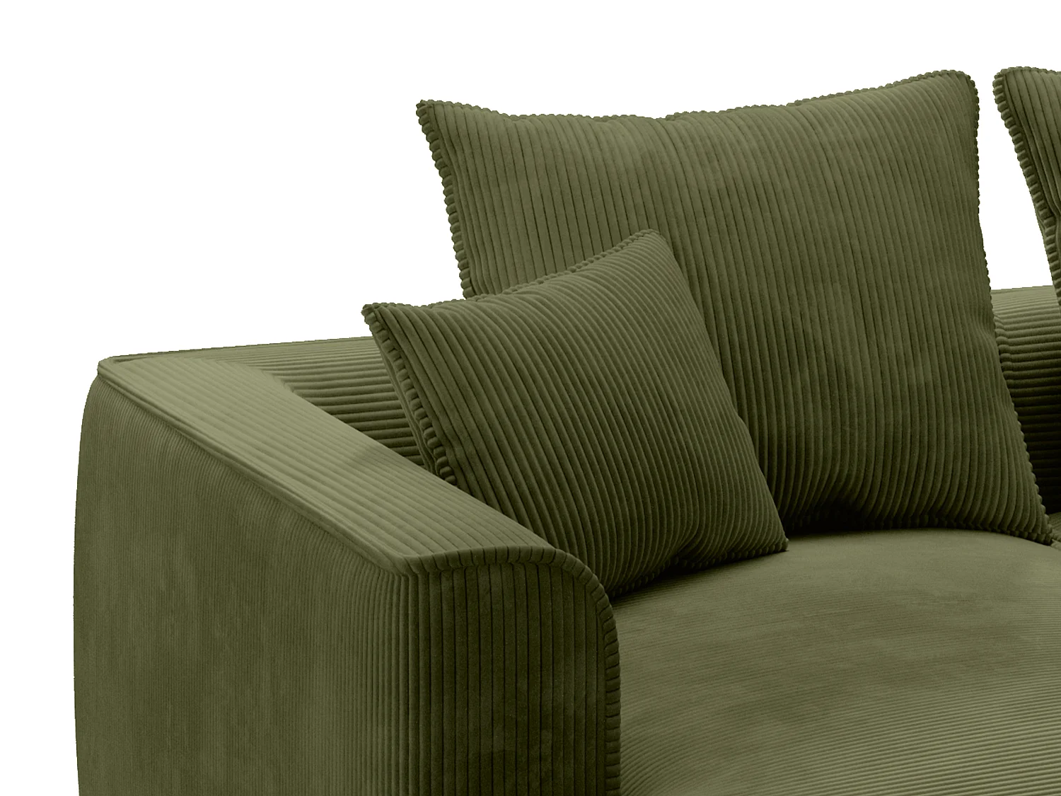 3-seters sofa med dyp sitteplass i grønn kordfløyel PINETA