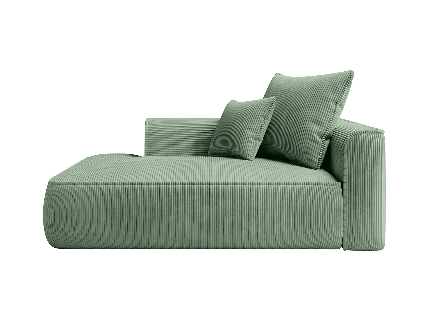 Højrevendt chaiselong i mintgrøn fløjl PINETA