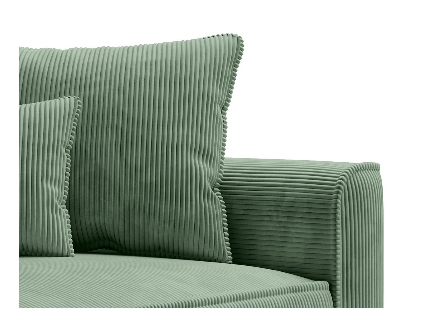 Højrevendt chaiselong i mintgrøn fløjl PINETA