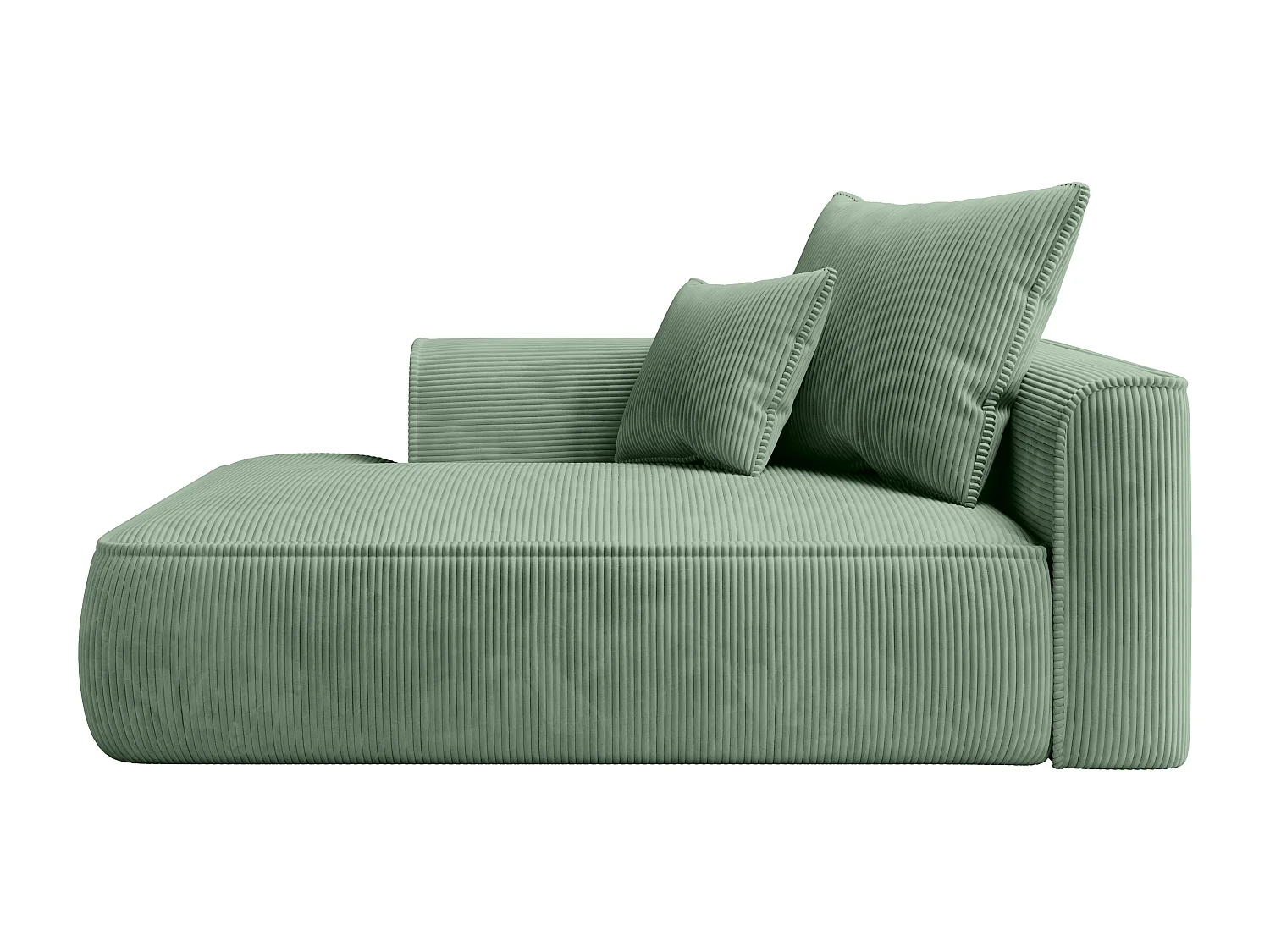 Højrevendt chaiselong i mintgrøn fløjl PINETA