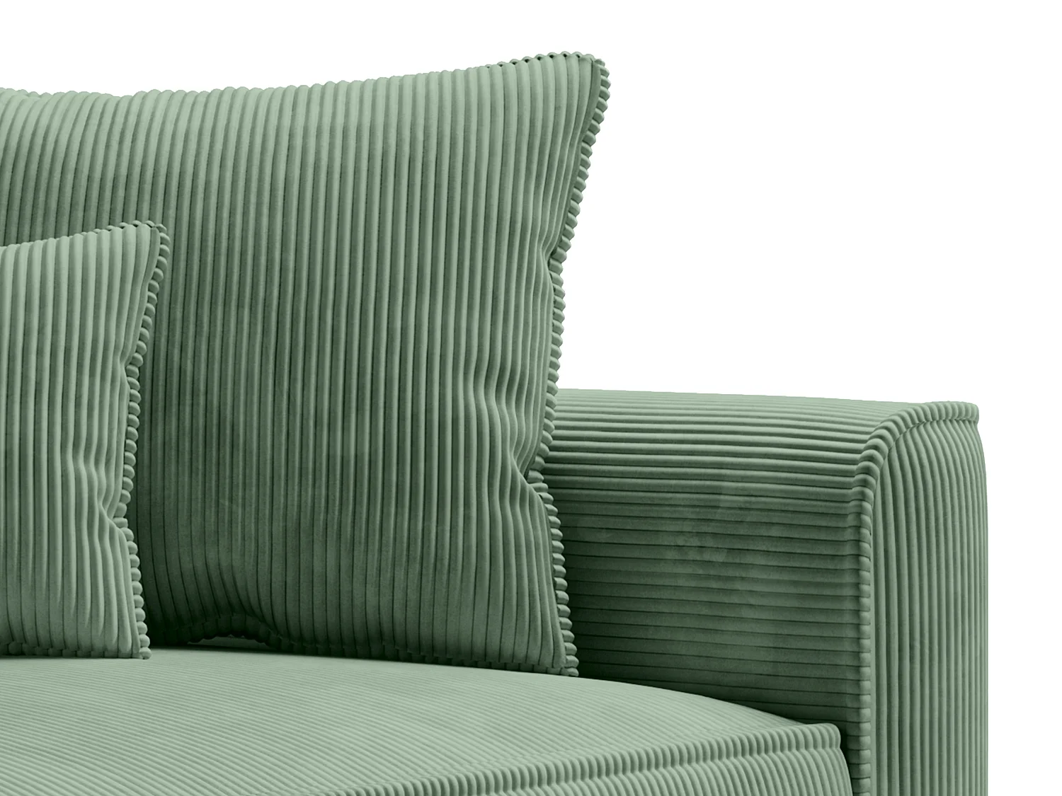 Højrevendt chaiselong i mintgrøn fløjl PINETA