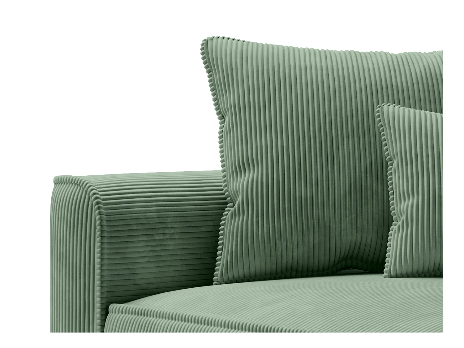 Venstre chaiselong i mintgrøn fløjl PINETA