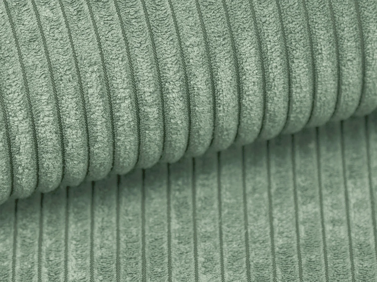 Venstre sjeselong i grønn mandelfarget kordfløyel PINETA