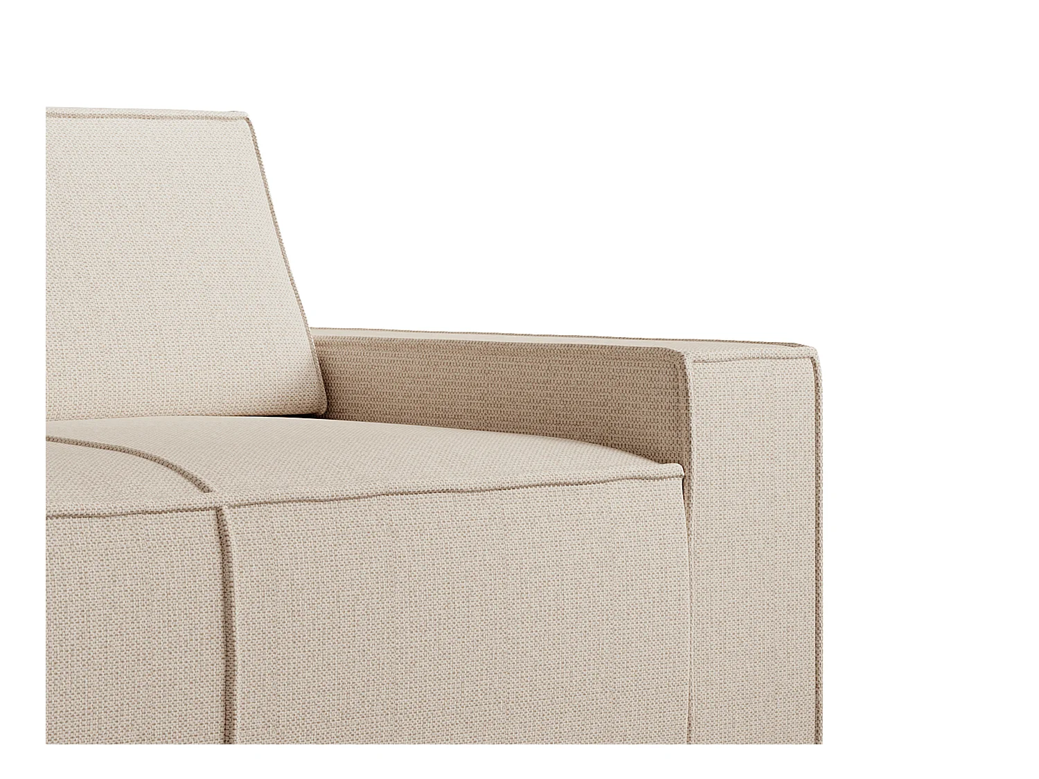  Canapé 2 places en tissu texturé beige AMELIA