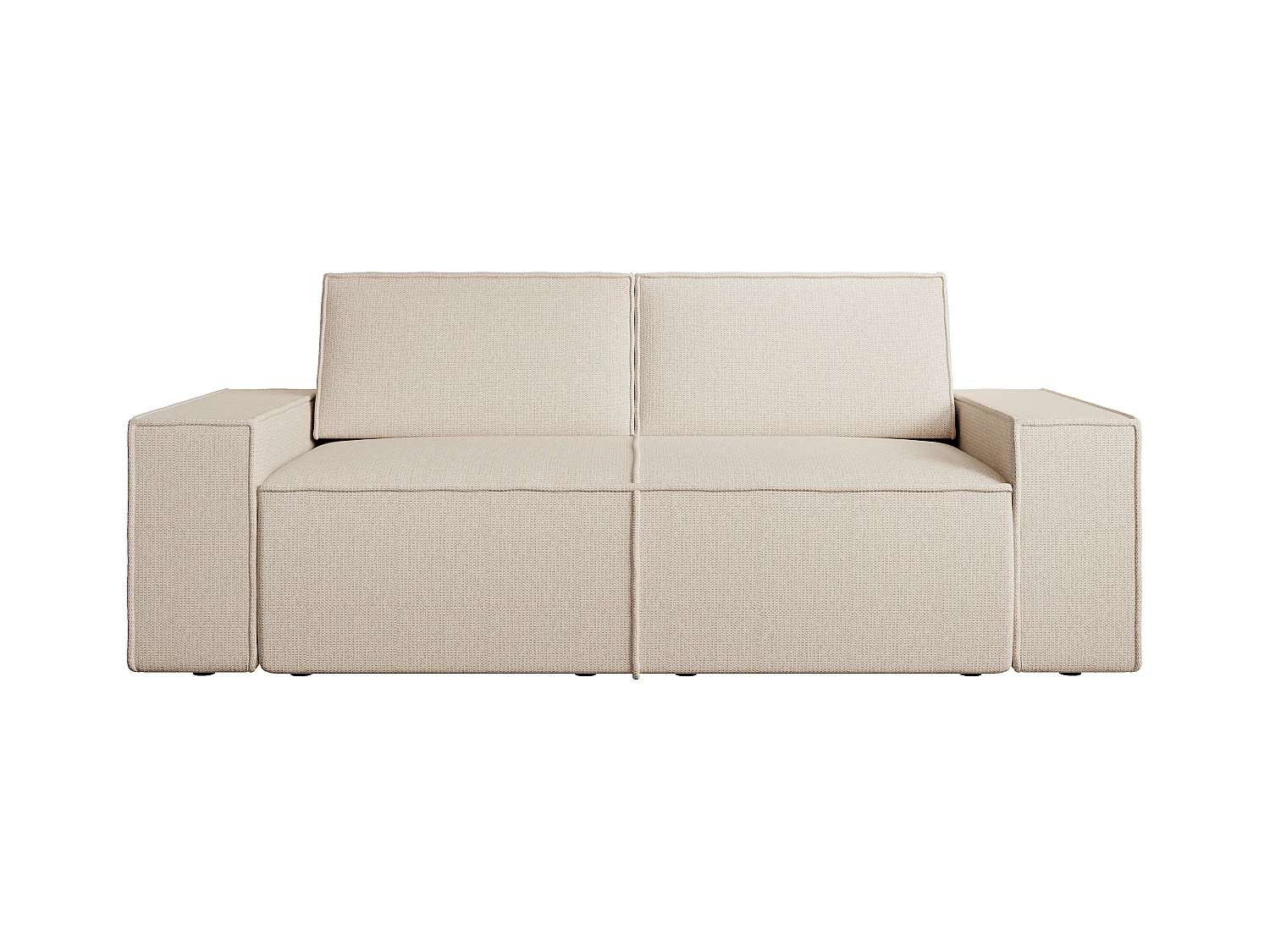  2-personers sofa i beige tekstureret stof AMELIA