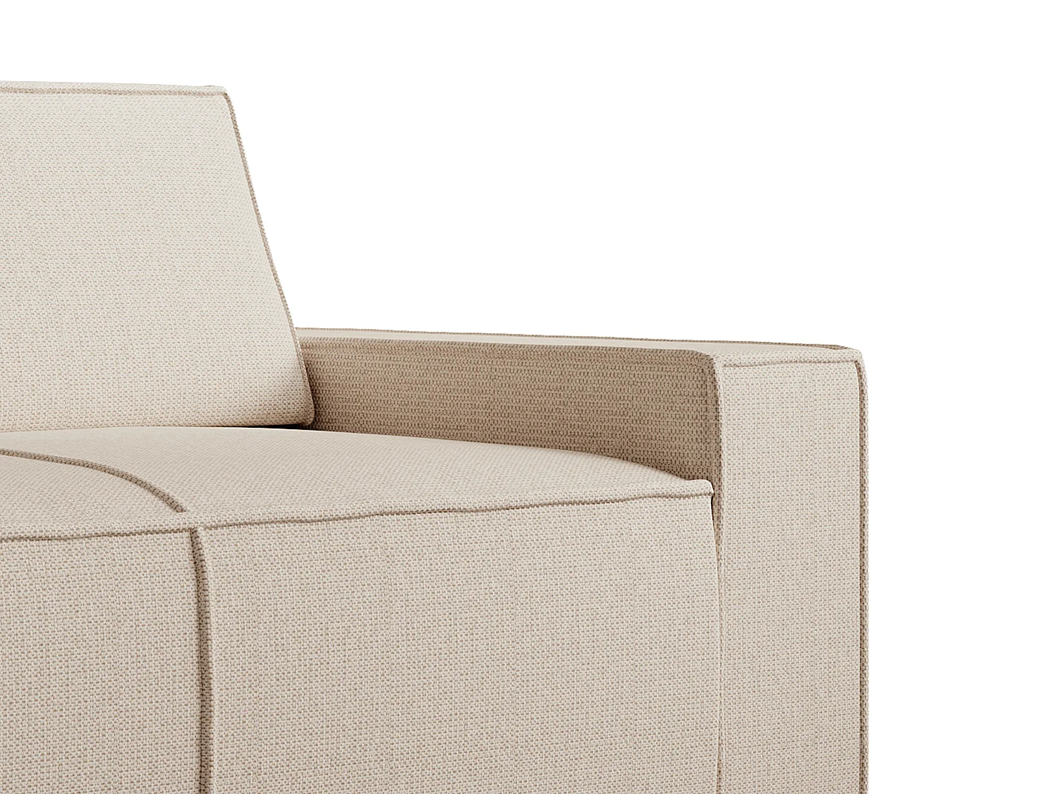 2-sitssoffa i beige texturerat tyg AMELIA