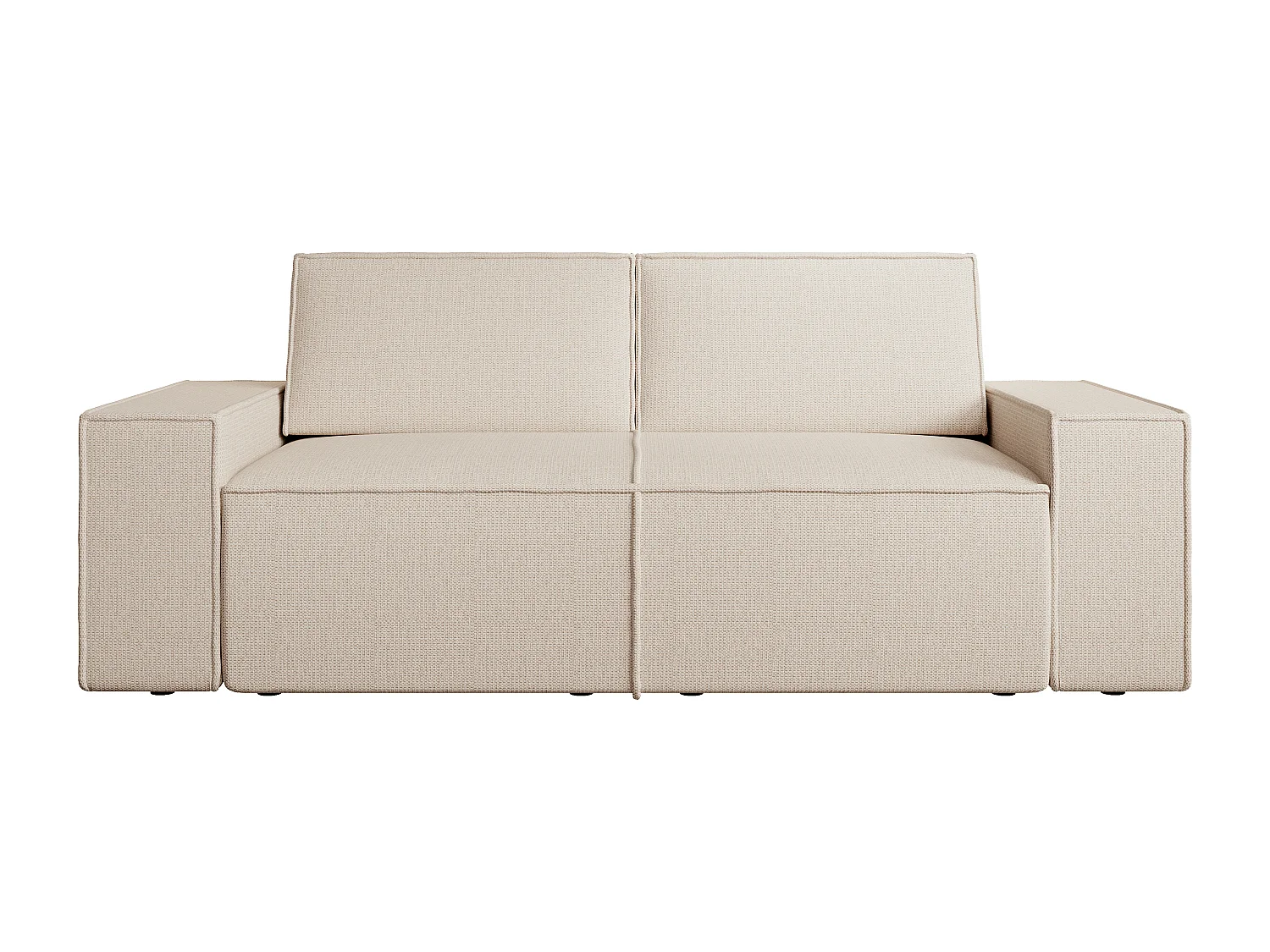 2-sitssoffa i beige texturerat tyg AMELIA