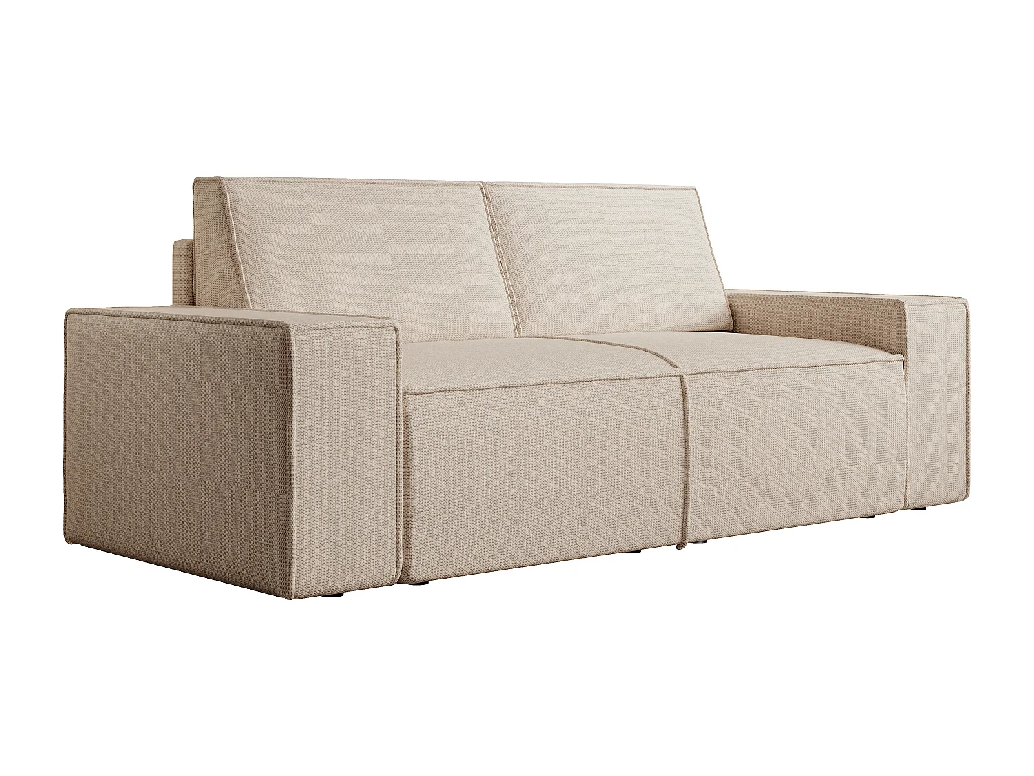 2-sitssoffa i beige texturerat tyg AMELIA