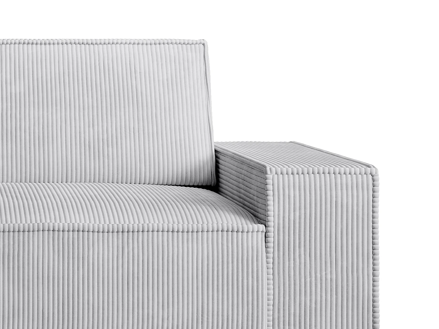 2-seters sofa i lysegrå kordfløyel AMELIA