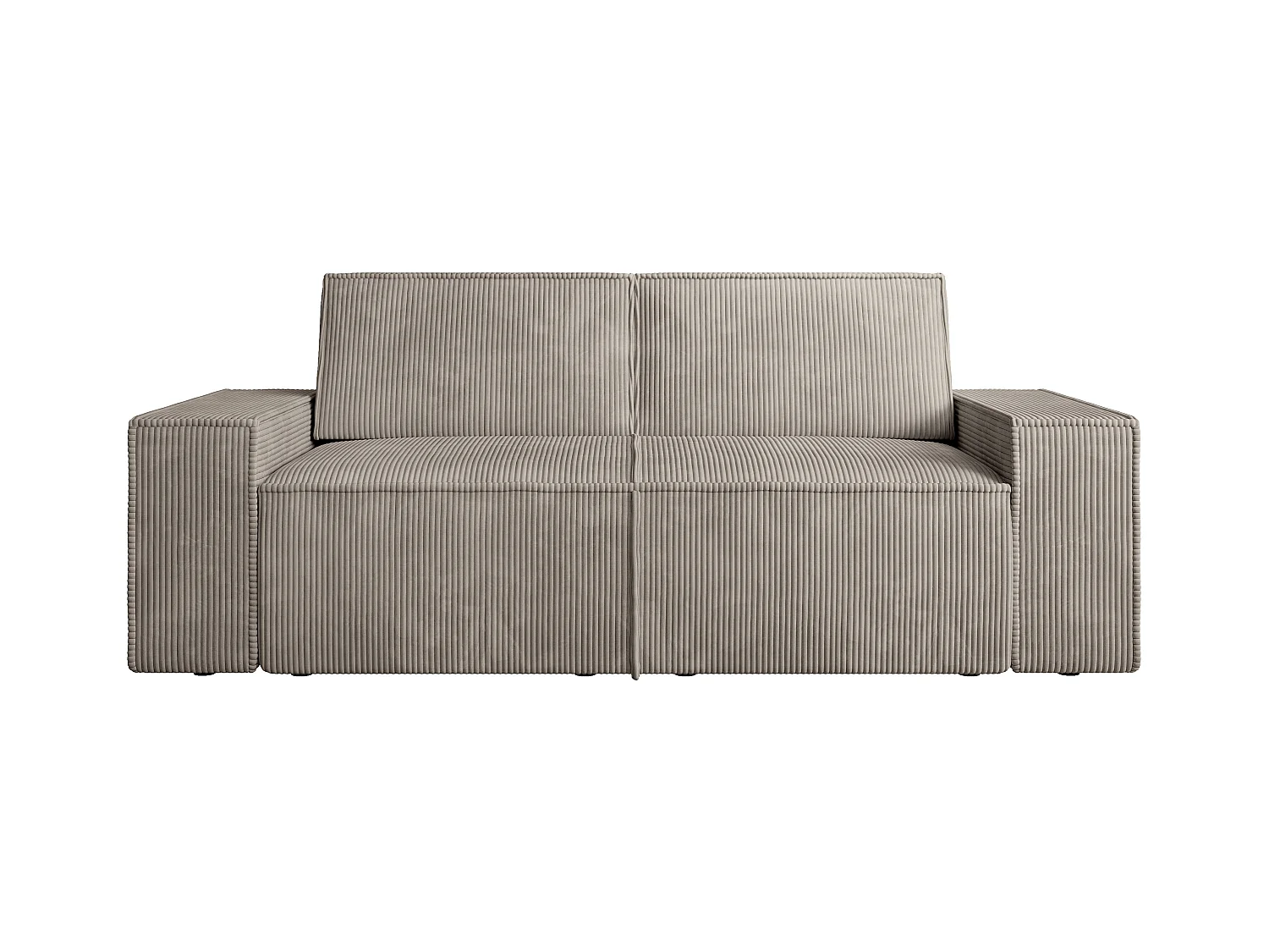 3-personers sofa i taupe fløjl AMELIA