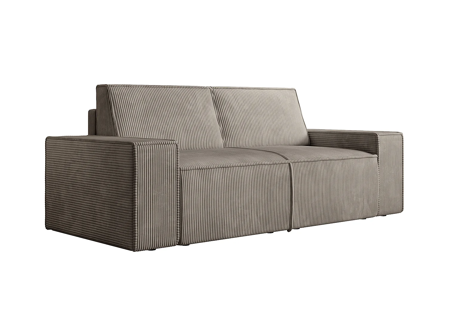 3-personers sofa i taupe fløjl AMELIA