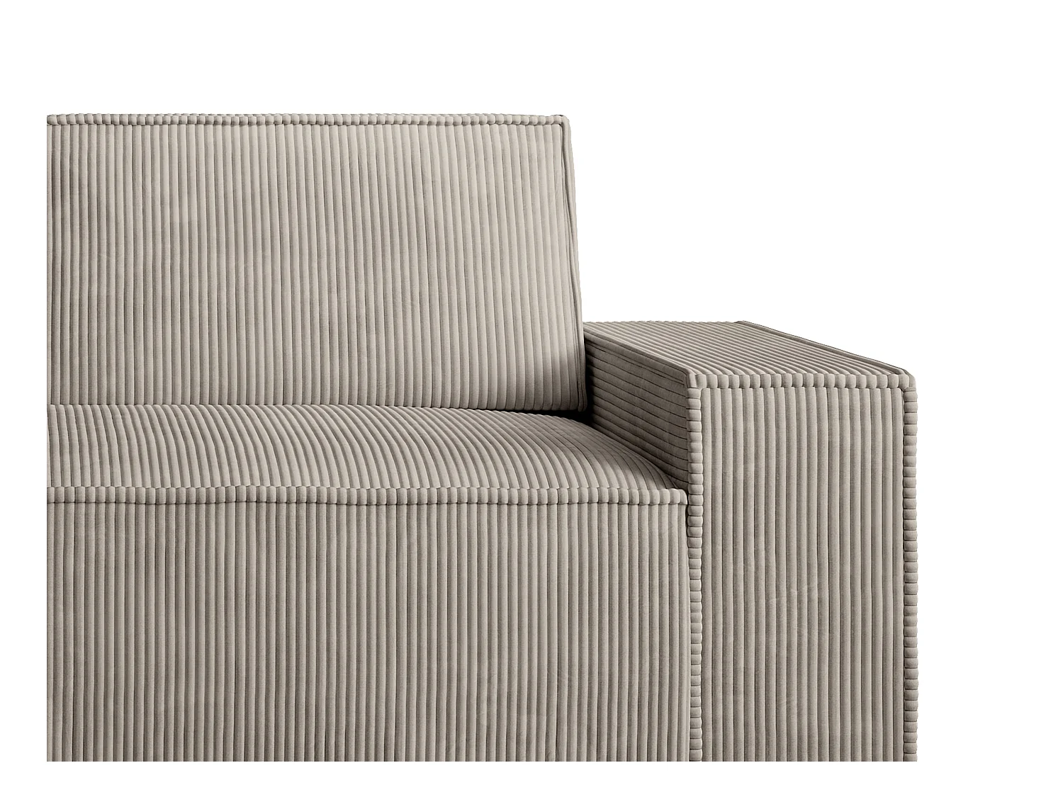 3-personers sofa i taupe fløjl AMELIA
