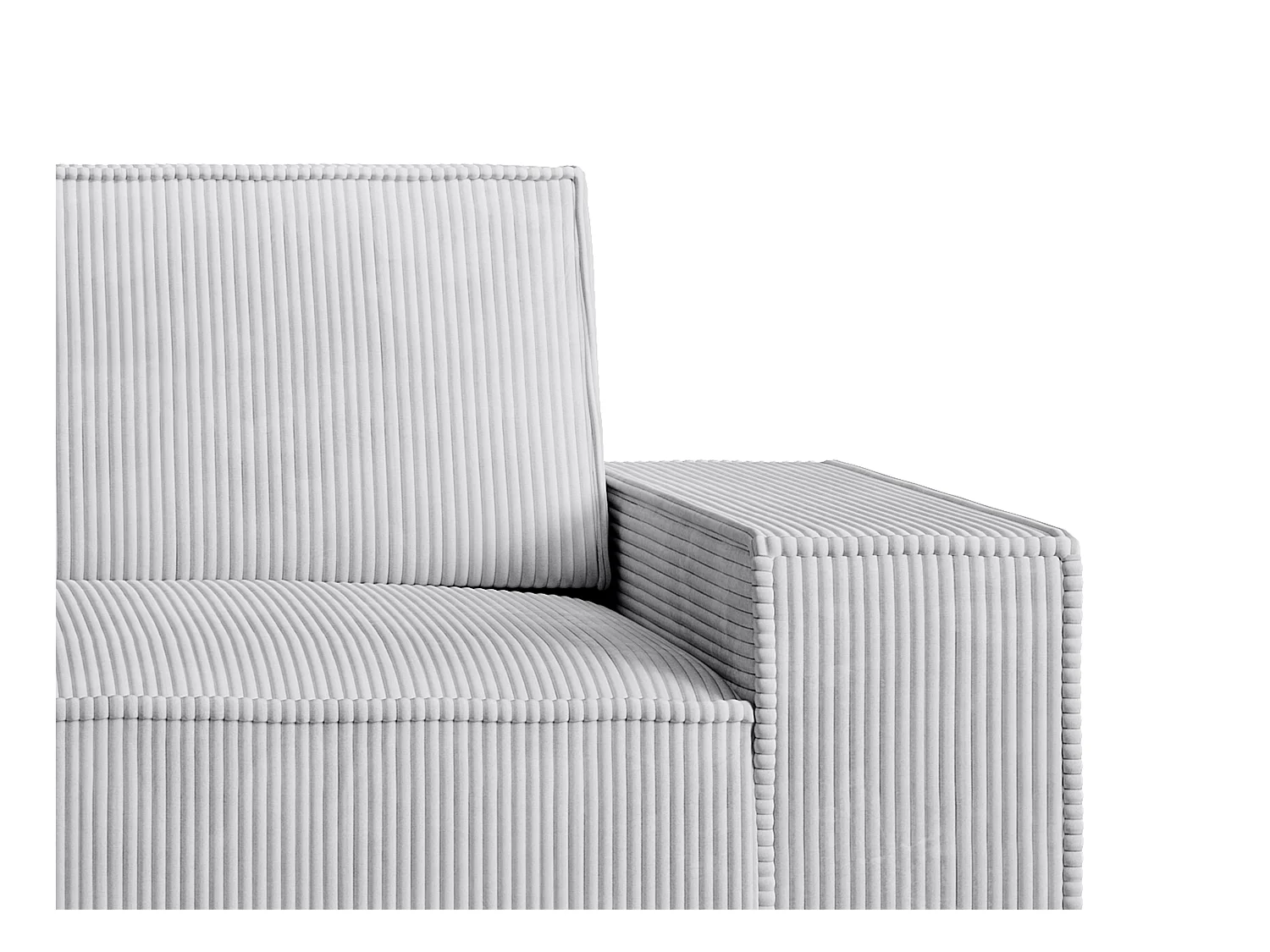  Canapé 3 places en velours côtelé gris clair AMELIA