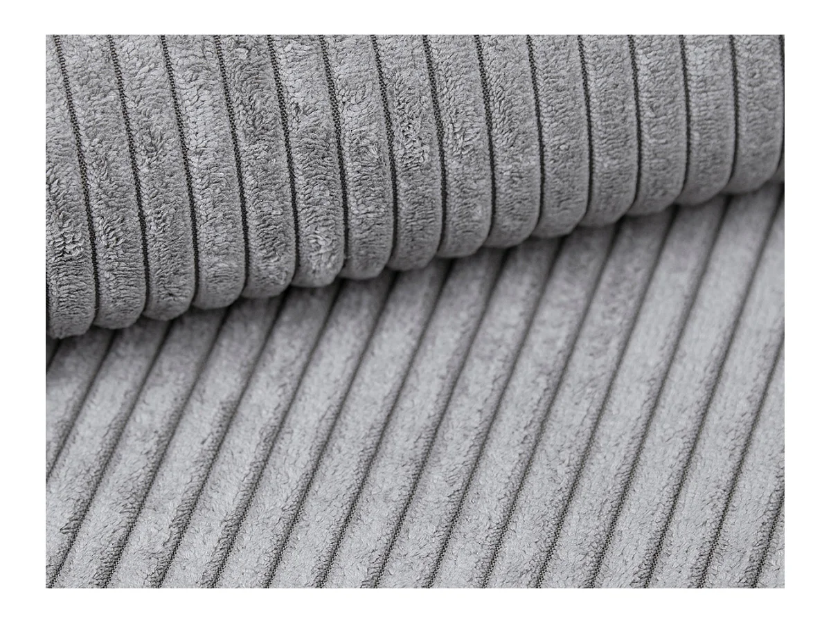  3-personers sofa i lysegrå fløjlslignende stof AMELIA