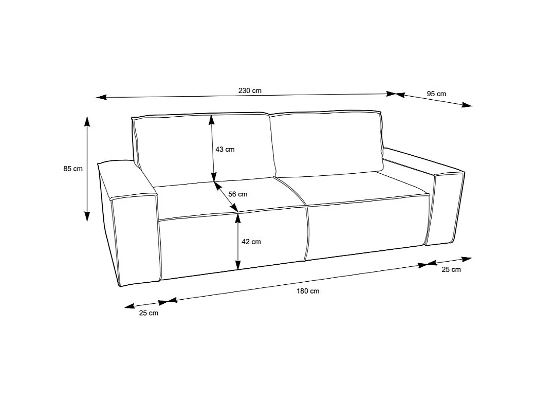  3-personers sofa i lysegrå fløjlslignende stof AMELIA