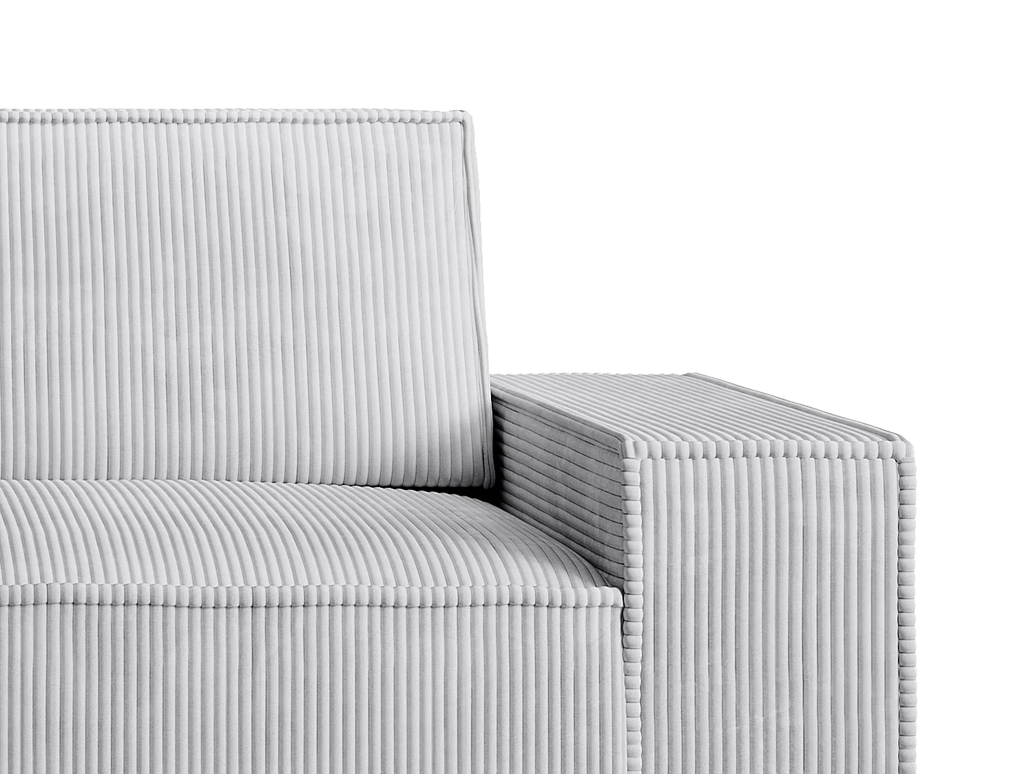 3-sits soffa i ljusgrå manchestersammet AMELIA