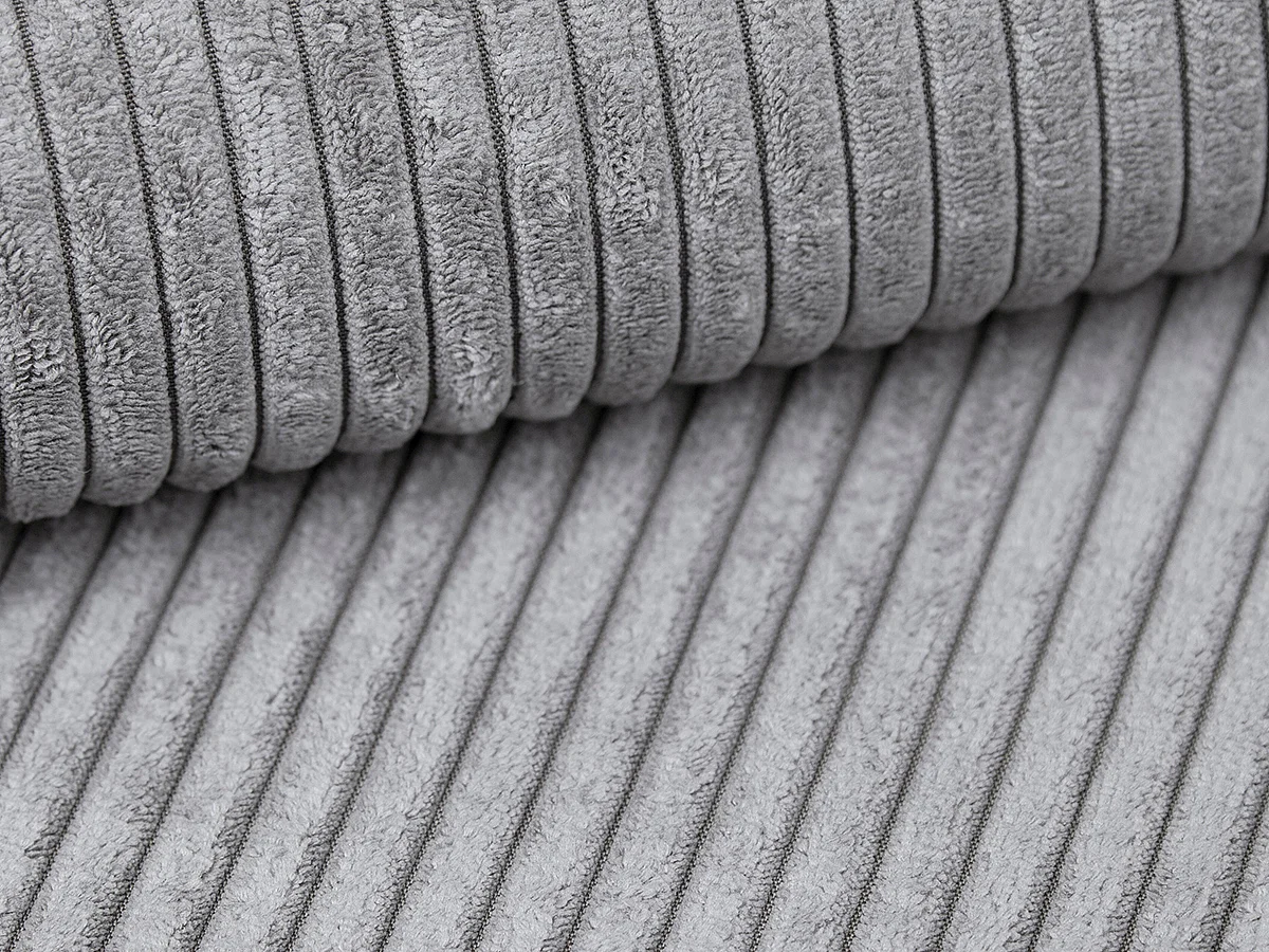 3-sits soffa i ljusgrå manchestersammet AMELIA